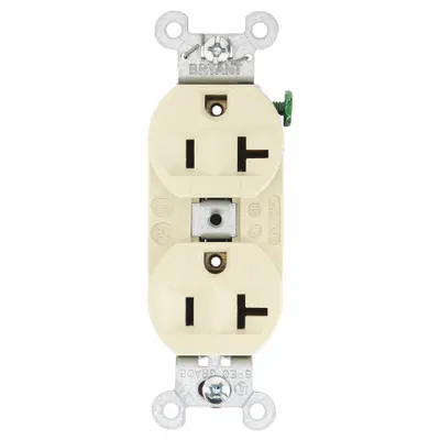 BRYANT Receptacle: Duplex, 5-20, Ivory, 125V AC, 20 A, 2 Pole / 3 Wire (MPN 5362BI) - General Purpose Receptacles
