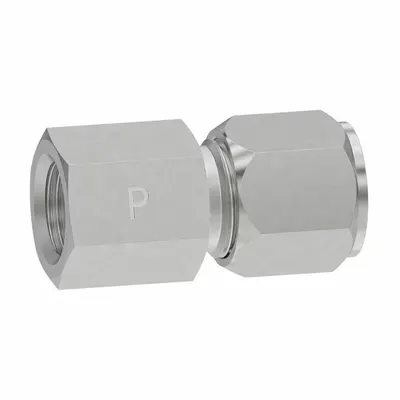 PARKER Compression Fitting Adapter: 1/4 in OD x 1/8 in Pipe Size - Flareless Bite-Type Steel Compression Fittings