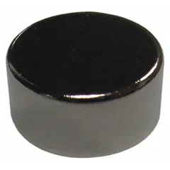 Neodymium disc magnet with 1/2 in outside diameter, 0.25 in thickness, and 6.5 lbf max pull force. Type 35. Used for industrial holding, positioning, and fixturing in manufacturing and maintenance.