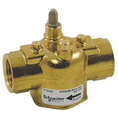 The SCHNEIDER ELECTRIC VT2223 is a zone valve designed for use in HVAC hydronic systems. It controls the flow of hot or chilled water to regulate temperature in individual zones. Typical applications include commercial and residential heating and cooling systems.