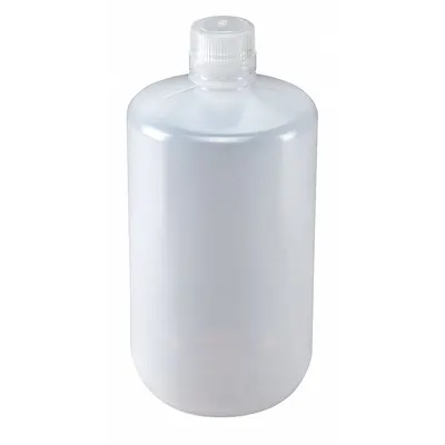 GLOBE SCIENTIFIC Sampling Bottle: LDPE, 67.6 fl oz, 2 L, Natural - LDPE Narrow Mouth Round Lab Bottles