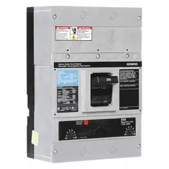 This Siemens molded case circuit breaker is a JD-Frame unit from the JXD2-A series, rated for 250 A. It provides overcurrent protection with a fixed instantaneous trip and a maximum AIR rating of 65kA at 240V AC. The breaker features lug terminal connections and is suitable for use in panelboards and switchboards in electrical distribution systems.