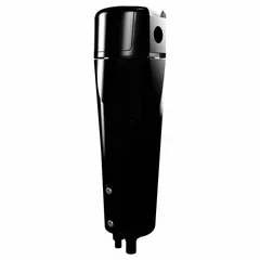 This Parker particulate filter removes dirt and water from compressed air or gas lines. It features a 1/2 in NPT connection, 25 cfm flow capacity, and a maximum operating temperature of 129°F. The aluminum body includes a differential pressure indicator. Suitable for pneumatic systems and industrial automation to protect downstream equipment.