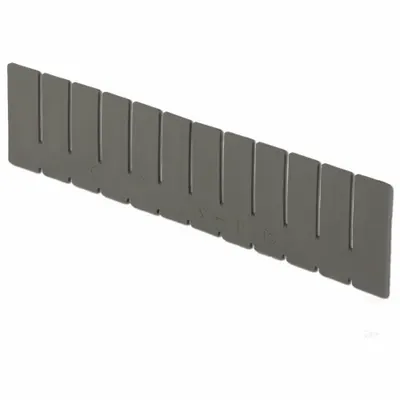 LEWISBINS Divider: 15 1/2 in x 1 7/8 in, Gray, For 9 1/4 in_9 1/8 in Bin Wd, Plastic - Standard Divider Box Dividers