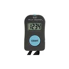 Handheld tally counter with top-coming (TC) mechanism for right-hand operation. Black LCD display. Suitable for counting tasks in industrial, warehouse, and event settings.