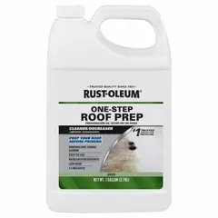 White roofing primer in a 1-gallon pail, formulated for use on modified bitumen, concrete, and metal surfaces. Applied with a bristled broom or scrub brush to seal porous substrates and improve adhesion of topcoats. Suitable for preparing roofs in commercial and residential applications.