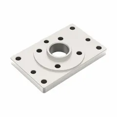 Robot coupler for end-of-arm tooling (EOAT) interfaces. Features an ISO 40-4-4M6 flange and includes mounting hardware. Used for quick-change connections between robot arms and tooling in automated production and assembly applications.