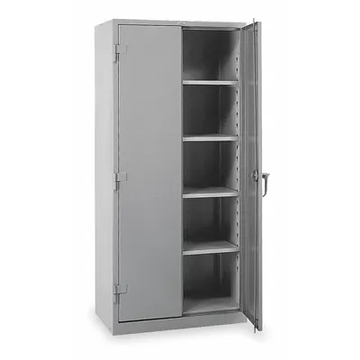 LYON Storage Cabinet: 36 in x 21 in x 82 in, Swing Handle & Padlock Hasp, 14 ga Panel Thick - Industrial Shelf Cabinets