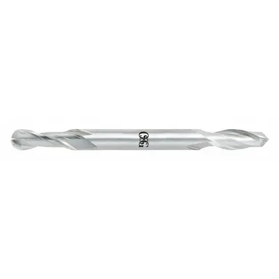 OSG Ball End Mill: Cobalt, Double End, 2 Flute, 1/8" Mill Dia, 3/8" LOC - Double-End Cobalt Ball End Mills