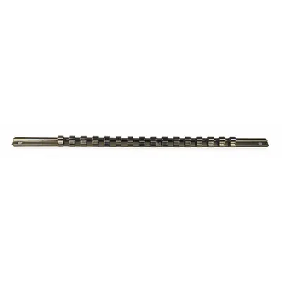 PROTO Socket Rail: Silver, 1 in Overall Wd, 7 Posts/Slots, Steel - Socket Rails & Trays