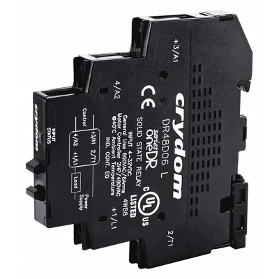 CRYDOM Solid State Relay: DIN-Rail Mounted, 48 to 600V AC Output, Heat Sink Integral - DIN-Rail Mounted Relays