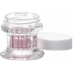 Glass Columbia jar with cap for manual slide staining in cytology, histology, and pathology. Holds up to four slides. Height 44 mm. Part number W900180.