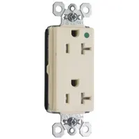 PASS & SEYMOUR Receptacle: Hospital Grade, Decorator Duplex, 5-20R, White, 125V AC, 20 A (MPN PTTR26362HGW)