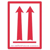 Instructional Handling Label: Red Arrows Up, 4 1/8 in x 2 5/16 in, White, 500 PK (MPN SL305)