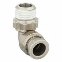 SMC Push-Fit Elbow Fitting: 1/4 in OD x 1/8 in OD Size, Push-to-Connect x MNPT, Stainless Steel (MPN KQG2L07-N01S)