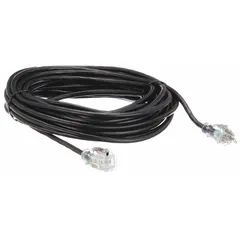 This outdoor extension cord features a single NEMA 5-15P outlet and a 50 ft length of 16/3 SJTW jacket. Rated for 125V AC, it operates in temperatures from -40° to 167°F. Suitable for powering tools, lights, or equipment in outdoor settings such as construction sites or landscaping.