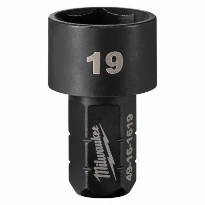MILWAUKEE Impact Socket: SAE/Metric, 19 mm Socket Size, 6-Point, Short - Insider & DXS Impact Sockets