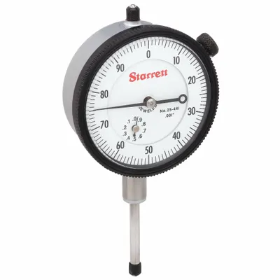 STARRETT Dial Indicator - Lug Back: 0 in to 1 in, Inch, Plunger - Continuous Reading Back Lug Dial Indicators
