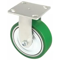 APPROVED VENDOR Plate Caster: Rigid, Polyurethane, 5 in Wheel Dia, 2 in Wheel Wd, Medium Duty, Rigid