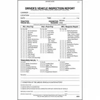 JJ KELLER Driver Vehicle Inspection Form: Carbonless, Driver Vehicle Inspection Report, 2-Ply, 8253