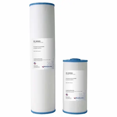 RESINTECH Carbon Cartridge: Ions, 3.8 lpm Flow Rate, RC-20-1052-BB, 4 1/2 in Overall Dia - Water Purification Cartridges & Filters