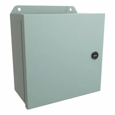 HAMMOND Electrical Enclosure: Steel, 8 in x 8 in x 4 in, NEMA 12/13/3R/4, w/Panel - Steel Washdown Enclosures