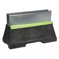 This support block features a galvanized steel support and a rubber base measuring 10.5 in L x 5 in W. The rubber base provides vibration dampening and load distribution for strut channel systems. Suitable for industrial mounting applications such as supporting piping, conduit, and equipment.