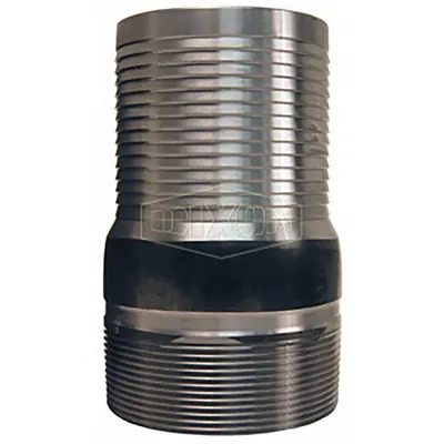 DIXON Barbed Hose Fitting: For 12 in Hose I.D., Steel x Steel, 12 in x 12 in Fitting Size - Multipurpose (Air, Water, Chemical) Barbed Combination Nipples