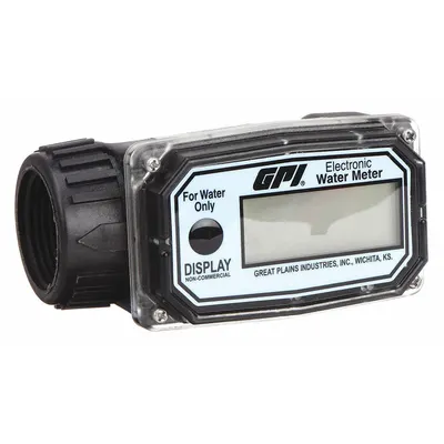 FLOMEC Electronic Flowmeter: Flow Meter, Turbine, 1 in NPT, 1 in Connection Size - Inline Turbine Totalizers for Water