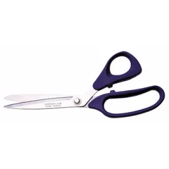 These offset kitchen shears from KLEIN TOOLS feature a bent handle and blue finish. With a 4-inch cut length and 9 1/2-inch overall length, they are designed for ambidextrous use. Suitable for cutting poultry and other food items in commercial or industrial food preparation settings.