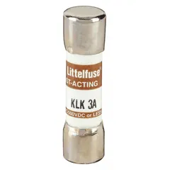 Midget-style fast-acting fuse rated 3 A, 600 V AC, and 500 V DC. Physical size 13/32 in x 1 1/2 in. Provides overcurrent protection in industrial control panels, motor circuits, and power supplies where rapid interruption of fault currents is required.