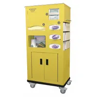 BOWMAN DISPENSERS Isolation Cart: 26 7/8 in Overall Wd, 16 11/16 in Overall Dp, Clear/Gray/Yellow (MPN CT030-0000)