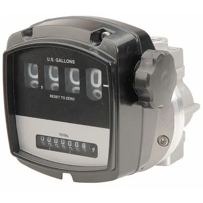 FLOMEC Mechanical Flowmeter: Oval Gear Flow Meter, Water, Aluminum, 1 in FNPT - Oval Gear Totalizers