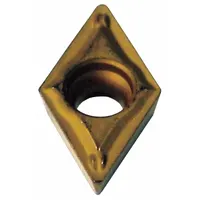 Diamond indexable turning insert for precision machining of hard materials such as ceramics, composites, and non-ferrous metals. Used in turning operations requiring high surface finish and dimensional accuracy