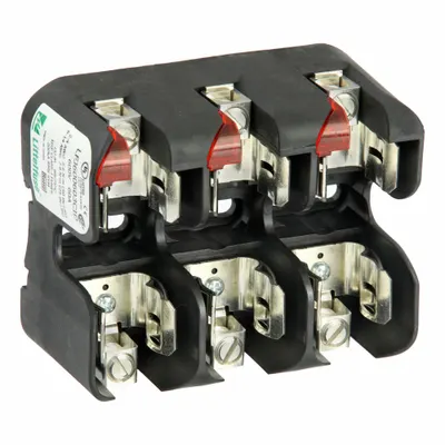 LITTELFUSE Fuse Block: Open Block Design, 3 Pole, 600 V AC, Box Lug - Fuse Blocks for UL Class J Fuses
