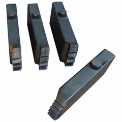 Bolt die for threading machines, designed for cutting right-hand UNC threads on 2-inch iron pipe. Suitable for use with Rothenberger Snap-O-Matic and Uniquad threading heads. Made of iron.