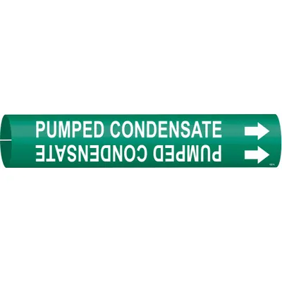 BRADY Pumped Condensate Snap-On Pipe Marker - Pumped Condensate Snap-On Pipe Markers