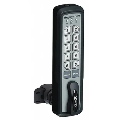 COMPX REGULATOR Electronic Keyless Lock: Deadlatch, 1 1/2 in Body Ht, 5 7/16 in Body Wd - Electronic Keypad Cabinet & Locker Locks