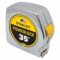 STANLEY Tape Measure: Nonmagnetic Single Hook Tip, 35 ft, Chromed Plastic, Silver (MPN 33-835)