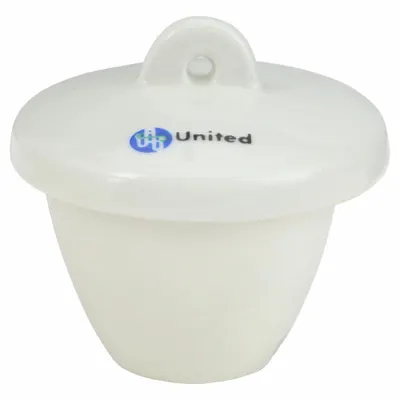 UNITED Crucible: 15 mL Capacity - mL, 35 mm Dia, 29 mm Overall Ht, Glazed, Porcelain - Crucibles