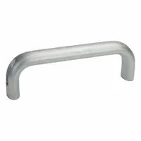 JW WINCO Pull Handle: Unthreaded Holes, Aluminum, Silver, 4.41 in Mounting Hole Center to Center (MPN 565.1-20-112-BL)