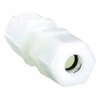 PARKER Compression Fitting Union: Union, Bulkhead, 1/4 in OD x 1/4 in OD Size, Nylon (MPN N4BU4)