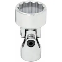 WESTWARD Flex Socket: 3/8 in Drive Size, 13/16 in Socket Size, 12-Point, Std, Chrome