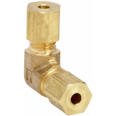 PARKER Compression Fitting Elbow: 3/4 in OD x 3/4 in OD Fitting Size, Brass - Standard Sleeve Brass Compression Fittings
