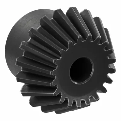 KHK GEARS Bevel Gear: Straight, Gear Ratio 2, Module m 2.5, 20 Teeth, Black Oxide-Coated Steel - Straight Teeth Metric Bevel Gears & Pinions
