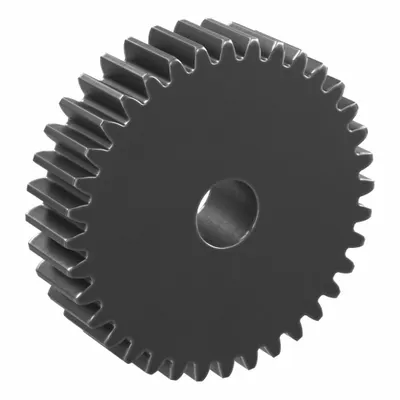 KHK GEARS Hubless Spur Gear: Module m 2, 36 Teeth, 15 mm Bore Dia, Black Oxide Coated Carbon Steel - Hubless Metric Spur Gears