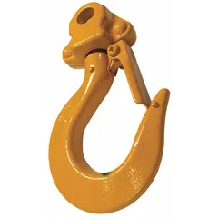 Top hook assembly for HARRINGTON CF series manual chain hoists. Includes safety latch. Compatible with 1,000 lb load capacity. Used to suspend the hoist from an overhead support structure in industrial lifting applications.