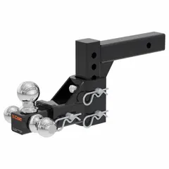 This CURT ball mount kit is constructed from steel with a powder-coated, rust-resistant finish. It includes an adjustable shank (model #45059) and accommodates ball diameters of 2 in, 1-7/8 in, and 2-5/16 in. Designed for Class IV vehicles, it is suitable for towing trailers, boats, and campers. The kit is covered by a limited lifetime warranty (1 year on finish and parts).