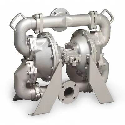 SANDPIPER Double Diaphragm Pump: Aluminum Body, 3 in, Flange Connection, 310 gpm - Aluminum Housing AODD Pumps