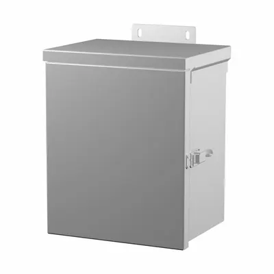 HAMMOND Junction Box: Galvanized Steel, 6 in x 4 in x 4 in, 3R, Solid Cover, Hinged - Steel Enclosures with Hinged Covers